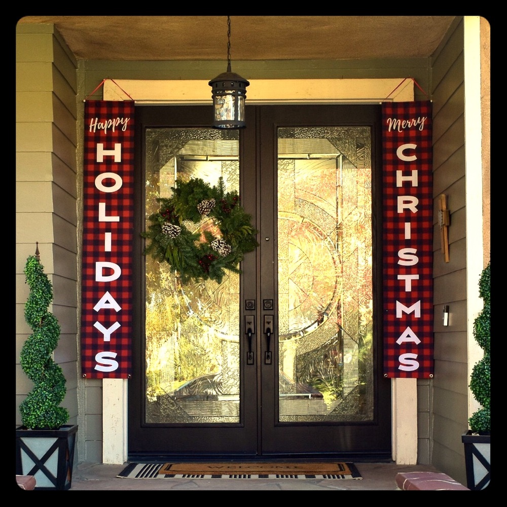 NEW Christmas Buffalo Plaid Porch Banners
